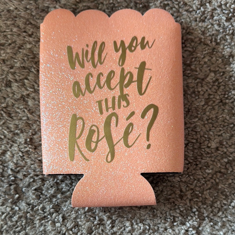 Glittery Pink Rosé Can Cooler